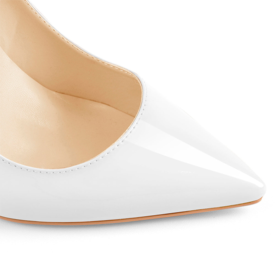 8cm 10cm 12cm Patent White Pointed Toe High Heel Pumps (1)